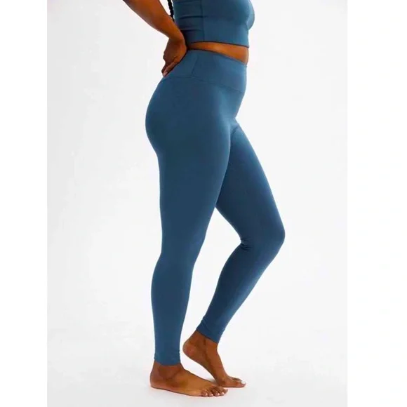 Girlfriend Collective Cleo Bra and High-Rise Leggings Set Size XXL Blue Green - Picture 8 of 16